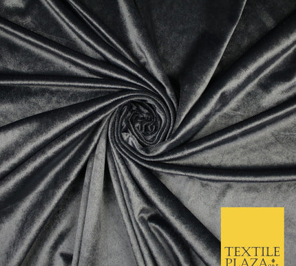 26 COLOURS - MIX VARIETY Plain Velvet Velour Fabric Stretch Dress Craft 54"-81"