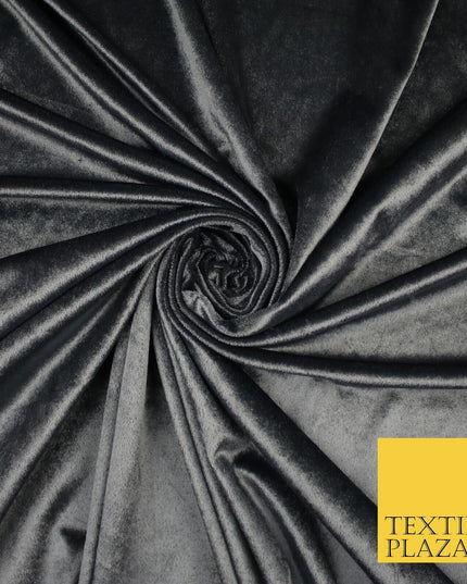 26 COLOURS - MIX VARIETY Plain Velvet Velour Fabric Stretch Dress Craft 54"-81"