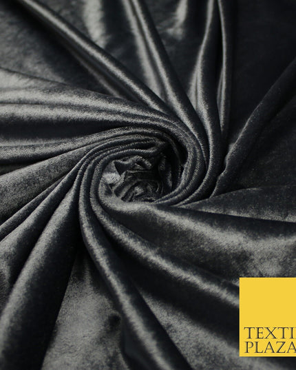 26 COLOURS - MIX VARIETY Plain Velvet Velour Fabric Stretch Dress Craft 54"-81"
