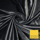 26 COLOURS - MIX VARIETY Plain Velvet Velour Fabric Stretch Dress Craft 54"-81"