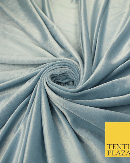 26 COLOURS - MIX VARIETY Plain Velvet Velour Fabric Stretch Dress Craft 54"-81"