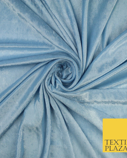 26 COLOURS - MIX VARIETY Plain Velvet Velour Fabric Stretch Dress Craft 54"-81"