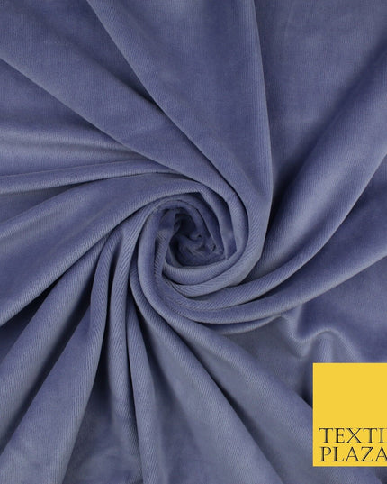 26 COLOURS - MIX VARIETY Plain Velvet Velour Fabric Stretch Dress Craft 54"-81"