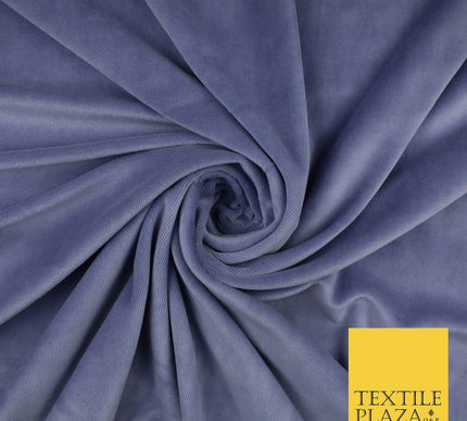26 COLOURS - MIX VARIETY Plain Velvet Velour Fabric Stretch Dress Craft 54"-81"