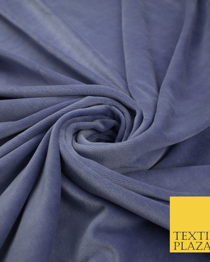 26 COLOURS - MIX VARIETY Plain Velvet Velour Fabric Stretch Dress Craft 54"-81"