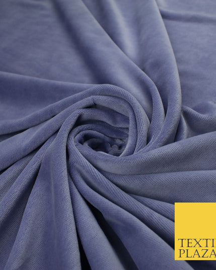 26 COLOURS - MIX VARIETY Plain Velvet Velour Fabric Stretch Dress Craft 54"-81"