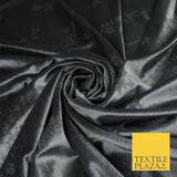 DARK GREY Soft Floral Self Printed Velvet Velour Dress Fabric Stretch 9950