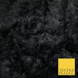 BLACK Premium Plain Soft Plush Faux Imitation Fur Fabric 59" Wide 9904