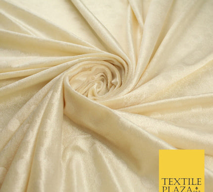 MINT / CREAM 1.5cm Spotted Polka Dot Velvet Velour Fabric Stretch Dress Material