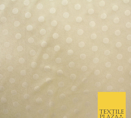 MINT / CREAM 1.5cm Spotted Polka Dot Velvet Velour Fabric Stretch Dress Material