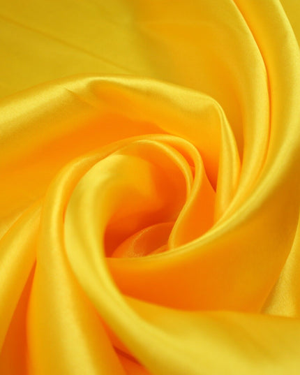 BRIGHT YELLOW Plain Smooth Shiny Lightweight Poly Satin Fabric Dress Lining 9449