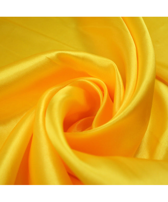 BRIGHT YELLOW Plain Smooth Shiny Lightweight Poly Satin Fabric Dress Lining 9449