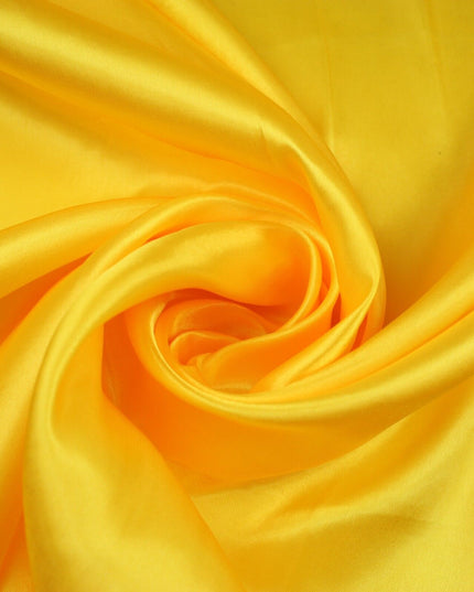 BRIGHT YELLOW Plain Smooth Shiny Lightweight Poly Satin Fabric Dress Lining 9449