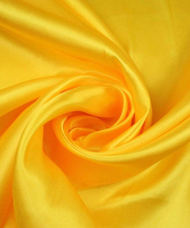 BRIGHT YELLOW Plain Smooth Shiny Lightweight Poly Satin Fabric Dress Lining 9449