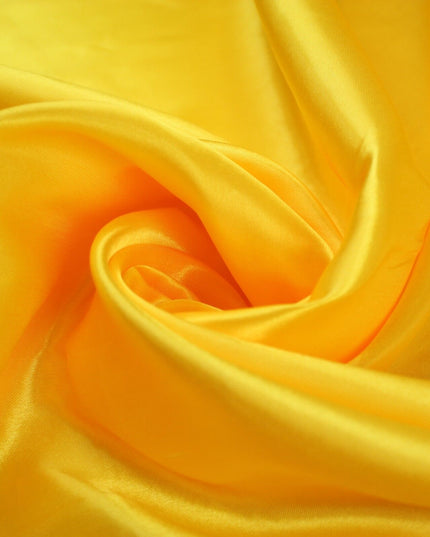 BRIGHT YELLOW Plain Smooth Shiny Lightweight Poly Satin Fabric Dress Lining 9449
