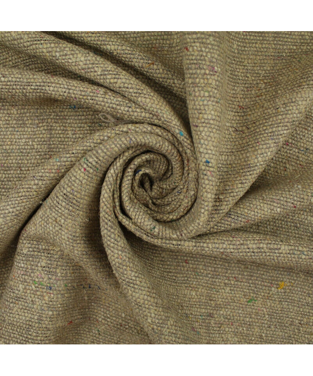 BEIGE Coloured Fleck Corded 100% Silk Linen Look Material Upholstery Craft 9821