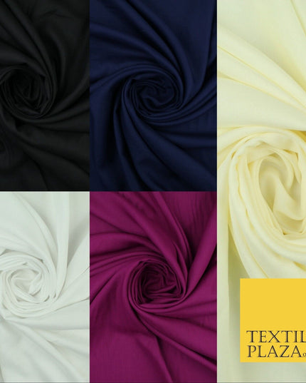 5 COLOURS - Soft Plain Rayon Viscose Fabric Dressmaking Material Drape 42" Wide