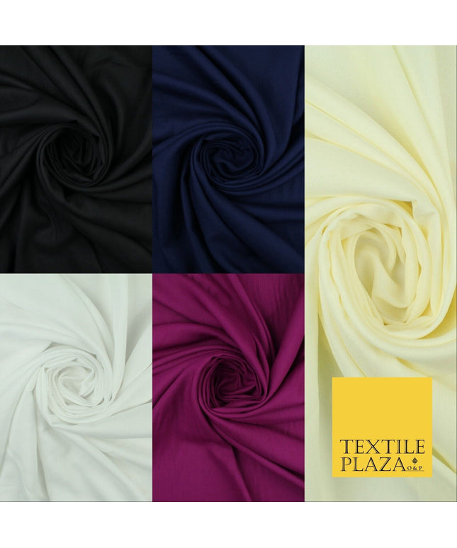 5 COLOURS - Soft Plain Rayon Viscose Fabric Dressmaking Material Drape 42" Wide