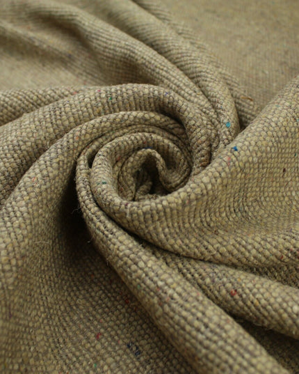 BEIGE Coloured Fleck Corded 100% Silk Linen Look Material Upholstery Craft 9821