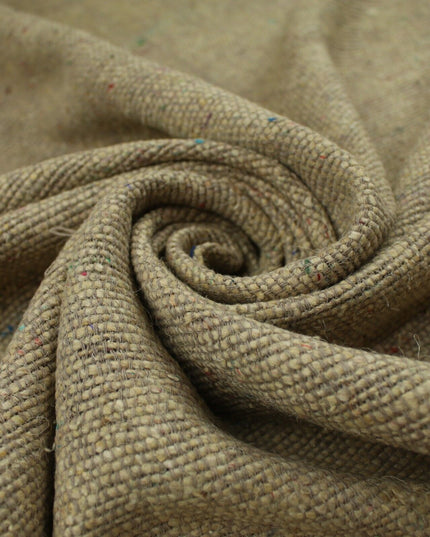 BEIGE Coloured Fleck Corded 100% Silk Linen Look Material Upholstery Craft 9821