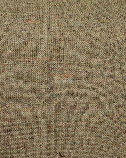 BEIGE Heavyweight Coloured Fleck 100% Silk Linen Look Material Upholstery 9823