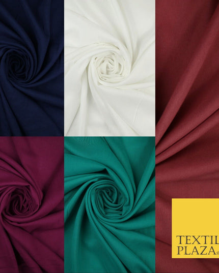 5 COLOURS - Soft Plain Rayon Viscose Fabric Dressmaking Material Drape 52" Wide