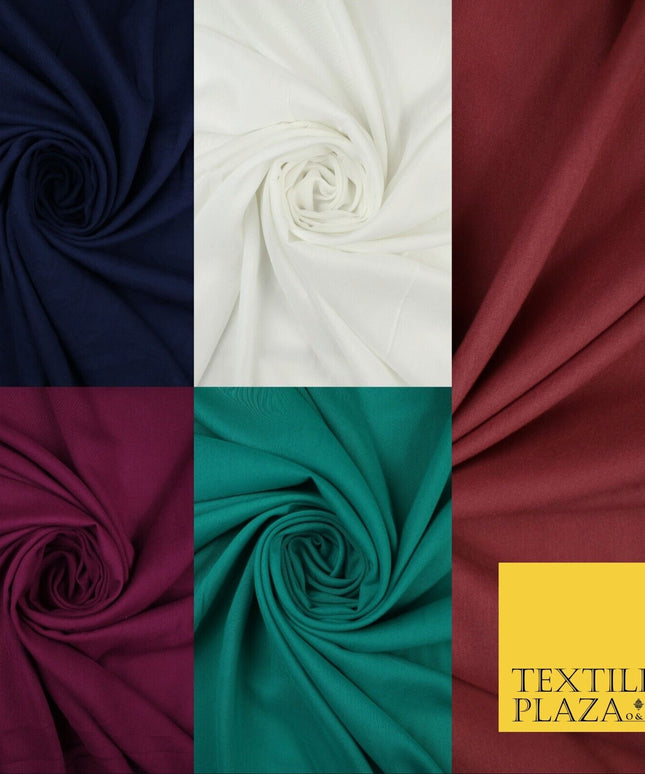 5 COLOURS - Soft Plain Rayon Viscose Fabric Dressmaking Material Drape 52" Wide