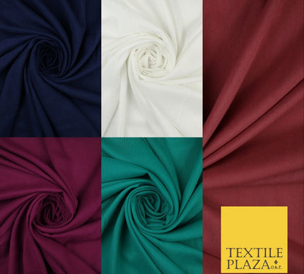 5 COLOURS - Soft Plain Rayon Viscose Fabric Dressmaking Material Drape 52" Wide
