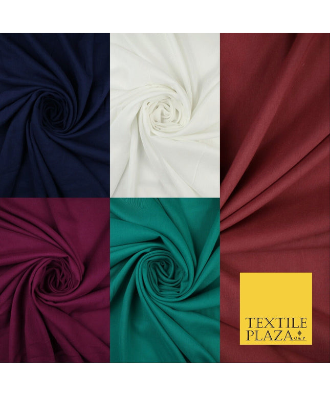 5 COLOURS - Soft Plain Rayon Viscose Fabric Dressmaking Material Drape 52" Wide