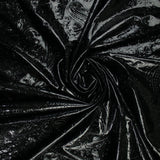 Black Embossed Ornate Paisley Wet Look Shiny 4 Way Stretch Jersey Fabric 10009