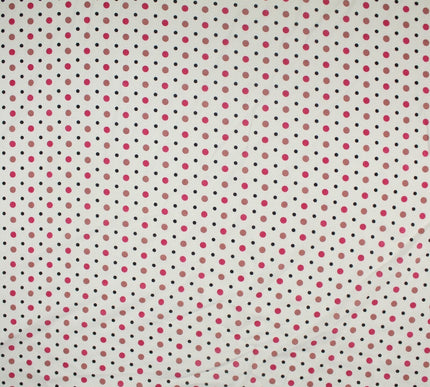 White Pink Black Multi Size Dot Spot Soft Viscose Dress Fabric Material 58" 959
