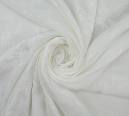 Off White Artsy Scrapes Woven Self Jacquard Dress Fabric Material 42" 9817