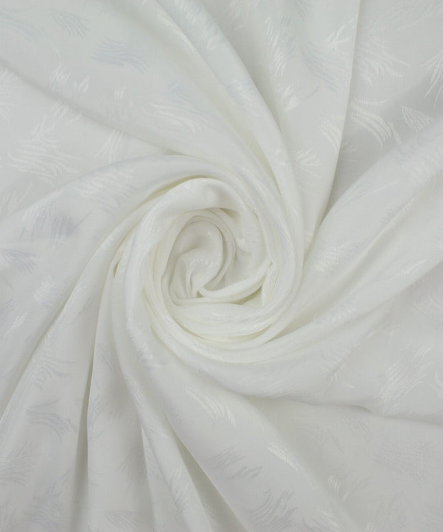 Off White Artsy Scrapes Woven Self Jacquard Dress Fabric Material 42" 9817