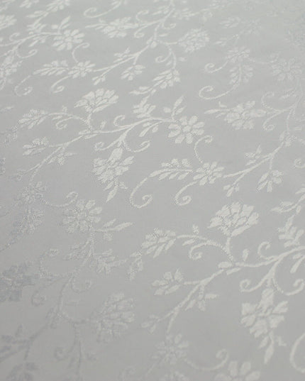 Off White Floral Gardenia Woven Self Jacquard Dress Fabric Material 42" 9815