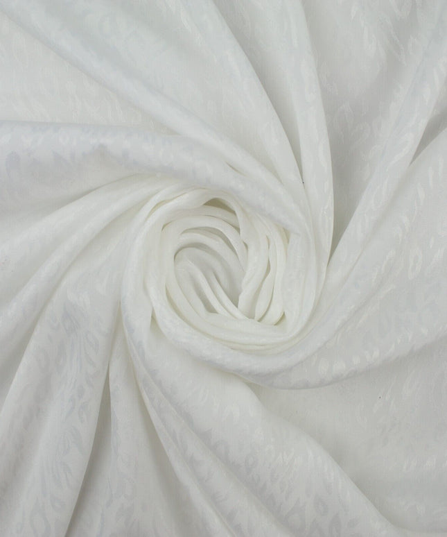 Off White Animal Cheetah Woven Self Jacquard Dress Fabric Material 42" 9818