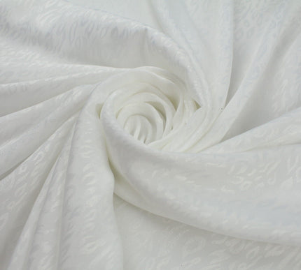 Off White Animal Cheetah Woven Self Jacquard Dress Fabric Material 42" 9818