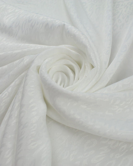 Off White Animal Cheetah Woven Self Jacquard Dress Fabric Material 42" 9818