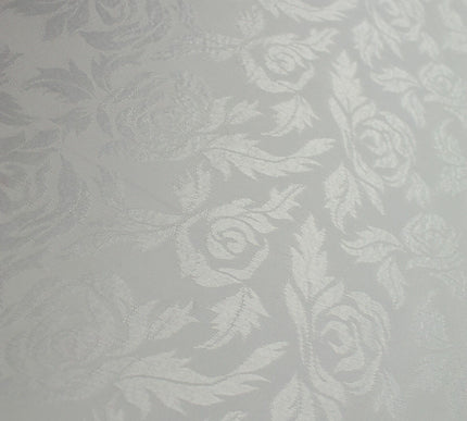 Off White Floral Rose Woven Self Jacquard Dress Fabric Material 42" Wide 9814