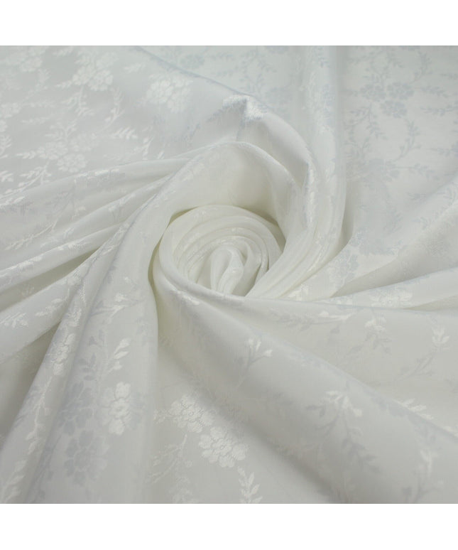 Off White Floral Vines Woven Self Jacquard Dress Fabric Material 42" 9816