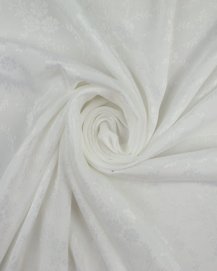 Off White Floral Vines Woven Self Jacquard Dress Fabric Material 42" 9816