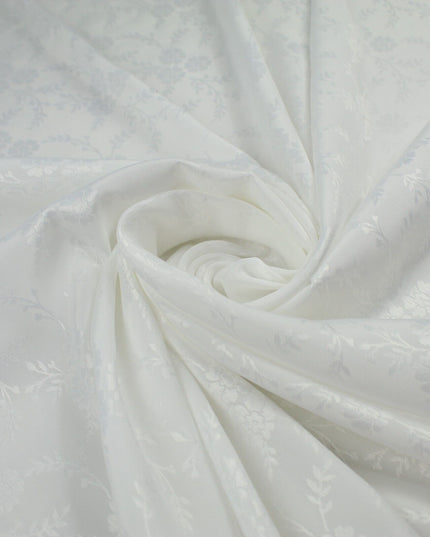 Off White Floral Vines Woven Self Jacquard Dress Fabric Material 42" 9816