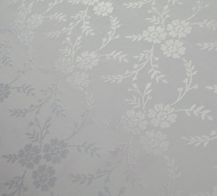 Off White Floral Vines Woven Self Jacquard Dress Fabric Material 42" 9816