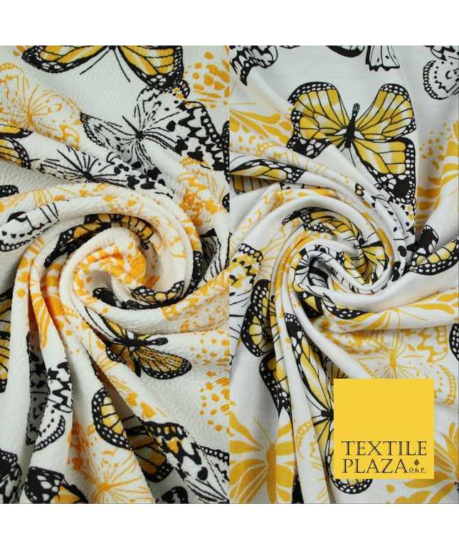 2 COLOURS Butterfly Flutter Soft Touch Stretch Jersey Fabric 56"
