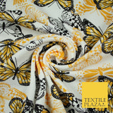 2 COLOURS Butterfly Flutter Soft Touch Stretch Jersey Fabric 56"