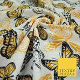 2 COLOURS Butterfly Flutter Soft Touch Stretch Jersey Fabric 56"