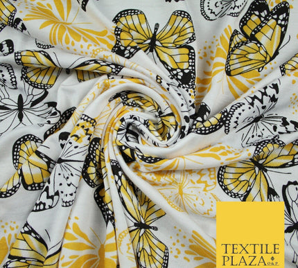 2 COLOURS Butterfly Flutter Soft Touch Stretch Jersey Fabric 56"