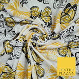 2 COLOURS Butterfly Flutter Soft Touch Stretch Jersey Fabric 56"