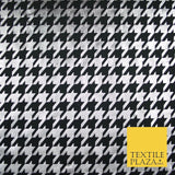 Black & White Dogtooth Print Soft Touch Stretch Jersey Fabric 56" 6653