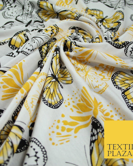 2 COLOURS Butterfly Flutter Soft Touch Stretch Jersey Fabric 56"
