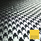 Black & White Dogtooth Print Soft Touch Stretch Jersey Fabric 56" 6653